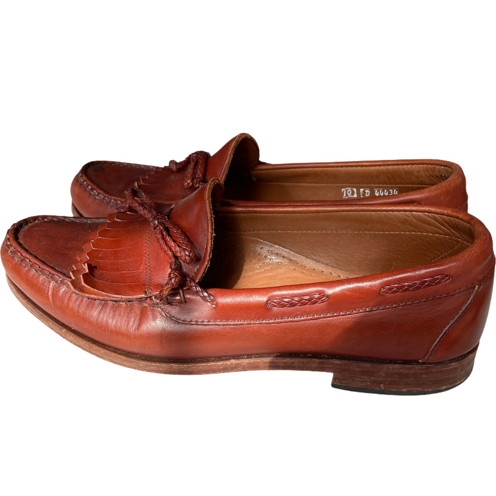 Allen Edmonds Woodstock Brown Leather Loafers 10 - Picture 2 of 7